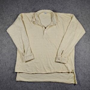 CP Shades San Francisco Mens Small‎ Yellow Cotton Long Sleeve Rugby Henley Shirt